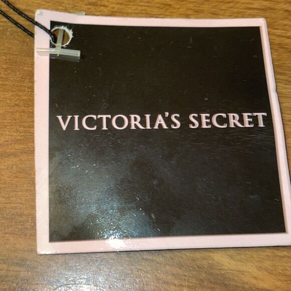 Victoria Secret Black Velvet Satchel Bag Purse Gift Bag Pearl Heart Charm Small - Picture 7 of 11